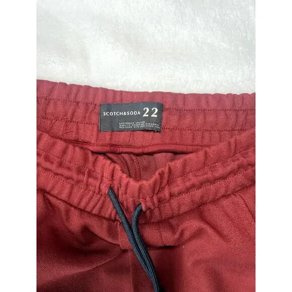 Mens Scotch and Soda 22 Tapered Zip Pocket Sweatpants Athleisure Drawstring Sz L - Picture 2 of 8